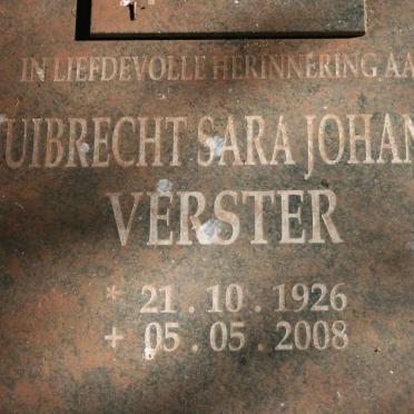 VERSTER Huibrecht Sara Johanna 1926-2008