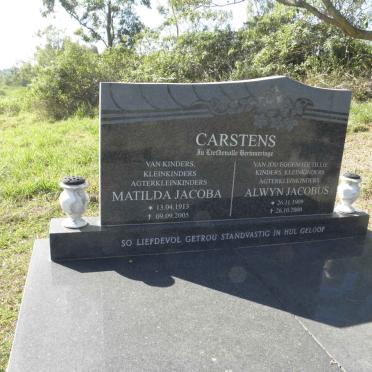 CARSTENS Alwyn Jacobus 1909-2000 &amp; Matilda Jacoba 1913-2005