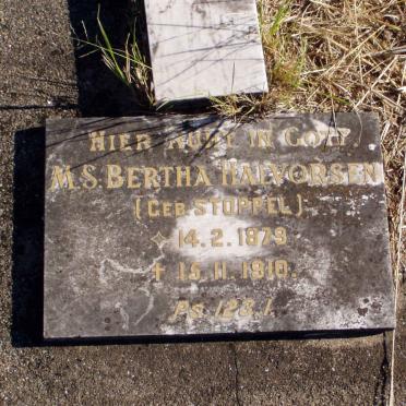HALVORSEN M.S. Bertha nee STOPPEL 1879-1910