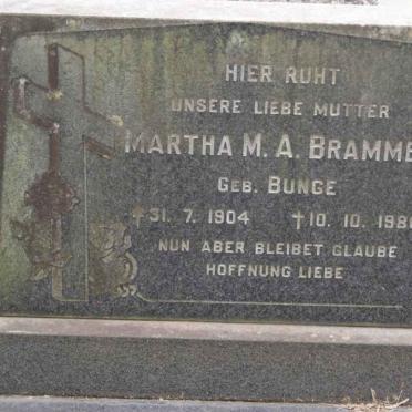 BRAMMER Martha M.A. nee BUNGE 1904-1980