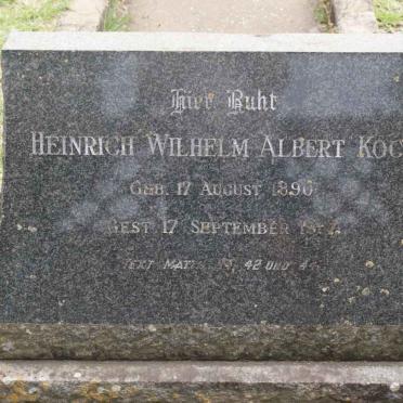 KOCH Heinrich Wilhelm Albert 1890- 1957