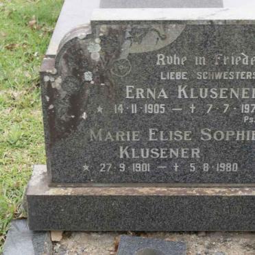 KLUSENER Marie Elise Sophie 1901-1980 :: KLUSENER Erna 1905-1973
