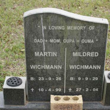 WICHMANN Martin 1926-1999 &amp; Mildred 1929-1904