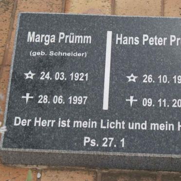 PRÜMM Hans Peter 1919-2008 &amp; Marga SCHNEIDER 1921-1997