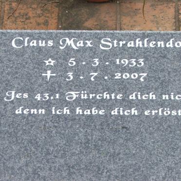 STRAHLENDORF Claus Max 1933-2007