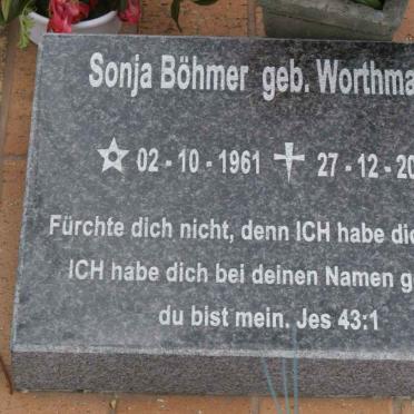 BÖHMER Sonja nee WORTHMANN 1961-2009