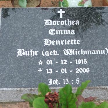 BUHR Dorothea Emma Henriette nee WICHMANN 1915-2006
