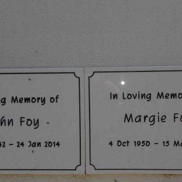 FOY John 1942-2014 &amp; Margie 1950-2014