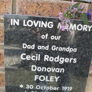 FOLEY Cecil Rodgers Donovan 1919-2012