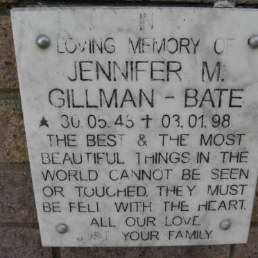 GILLMAN Jennifer M., BATE 1948-1998