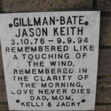 GILLMAN Jason Keith, BATE 1976-1994