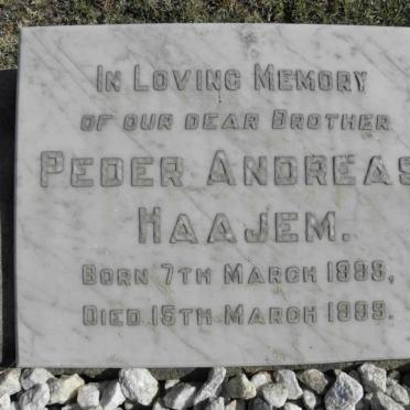 HAAJEM Peder Andreas 1889-1889