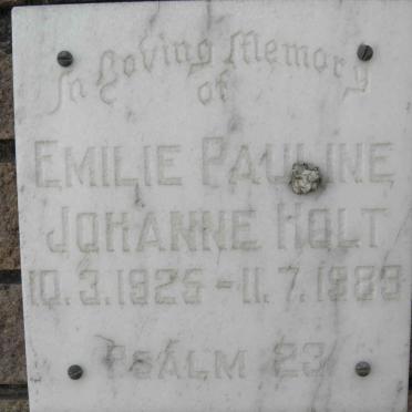 HOLT Emilie Pauline Johanne 1925-1989