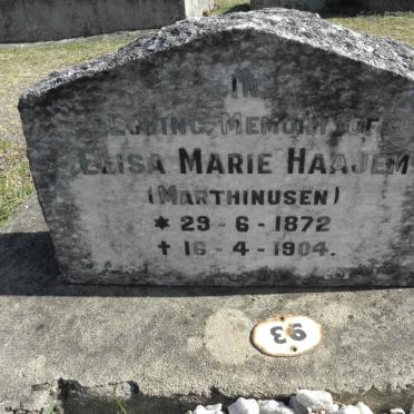 HAAJEM Elisa Marie nee MARTHINUSEN 1872-1904