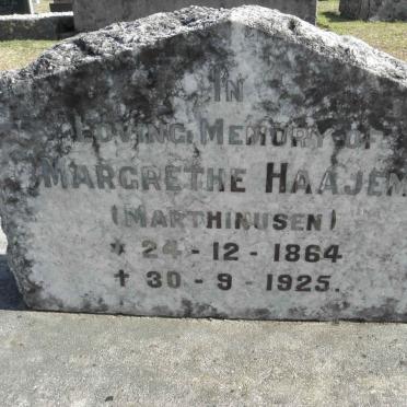 HAAJEM Margrethe nee MARTHINUSEN 1864-1925