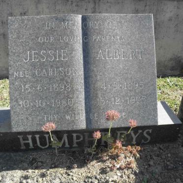 HUMPHREYS Albert 1895-1975 &amp; Jessie CARLSON 1898-1980