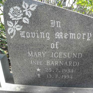 IGESUND Mary nee BARNARD 1934-1994
