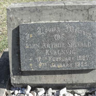KVALSVIG John Arthur Sigvald 1887-1955