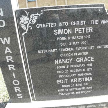 PETER Simon 1912-2001 :: GRACE Nancy 1918-1975 :: EDIT Kristina 1916-2002