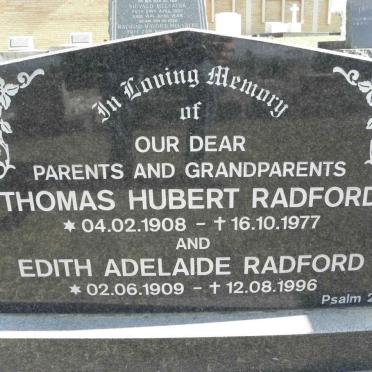 RADFORD Thomas Hubert 1908-1977 &amp; Edith Adelaide 1909-1996