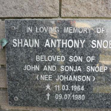 SNOEP Shaun Anthony 1964-1980