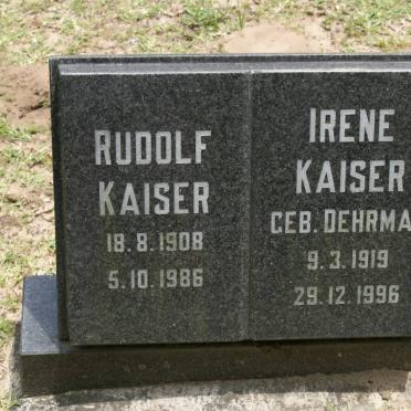 KAISER Rudolf 1908-1986 &amp; Irene DEHRMAN 1919-1996