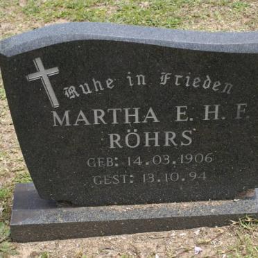 RÖHRS Martha E.H.F. 1906-??94