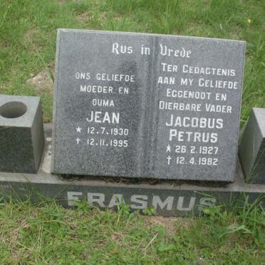 ERASMUS Jacobus Petrus 1927-1982 &amp; Jean 1930-1995