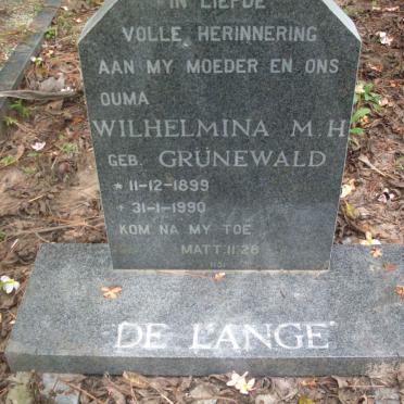 LANGE Wilhelmina M.H., de nee GRUNEWALD 1899-1990