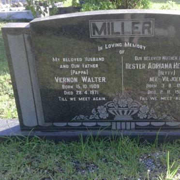 MILLER Vernon Walter 1909-1971 &amp; Hester Adriana Hertzogina VILJOEN 1915-19?1