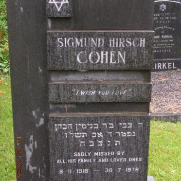 COHEN Sigmund Hirsch 1918-1976