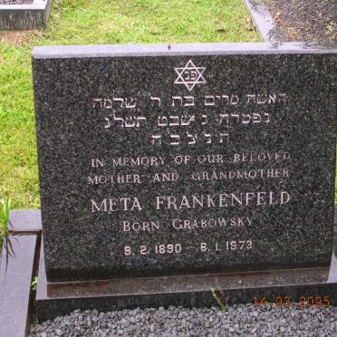 FRANKENFELD Meta nee GRABOWSKY 1890-1973