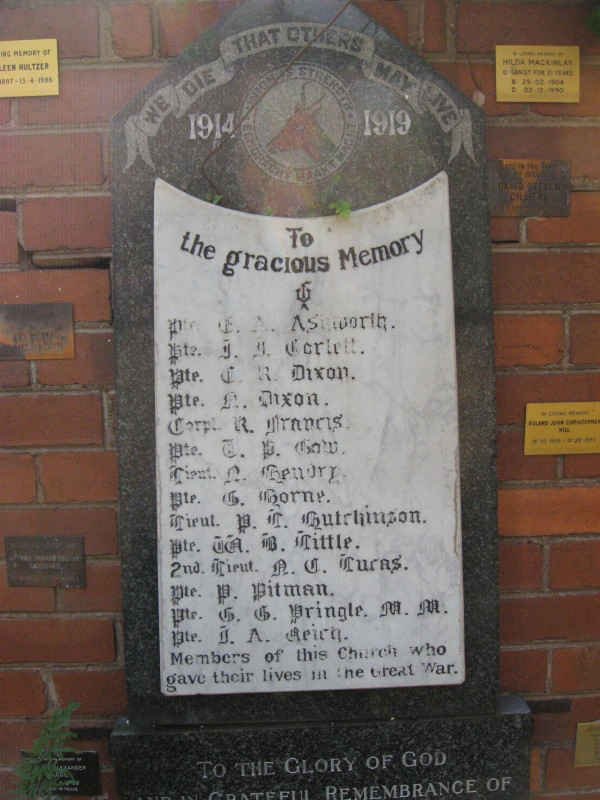 2. World War I Plaque