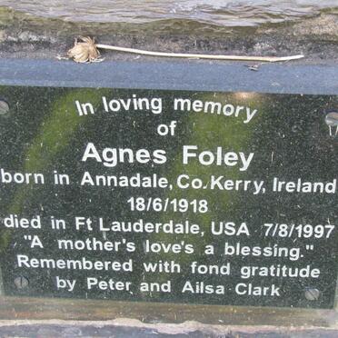 FOLEY Agnes 1918-1997
