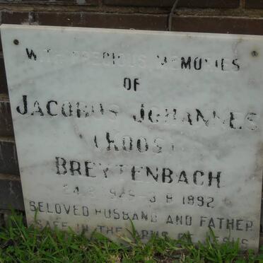 BREYTENBACH Jacobus Johannes 1949-1992