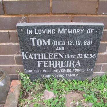 FERREIRA Tom -1988 &amp; Kathleen -1994