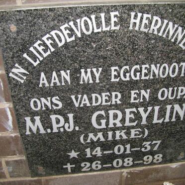 GREYLING M.P.J. 1937-1998