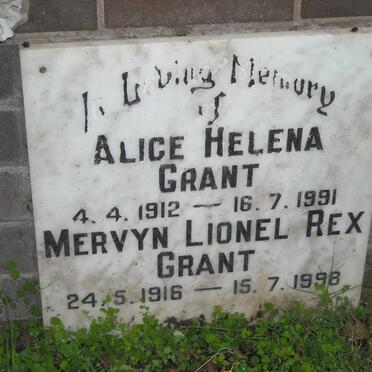 GRANT Mervyn Lionel Rex 1916-1998 &amp; Alice Helena 1912-1991