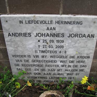 JORDAAN Andries Johannes 1939-2000