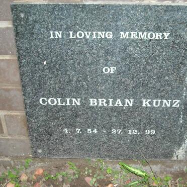KUNZ Colin Brian 1954-1999