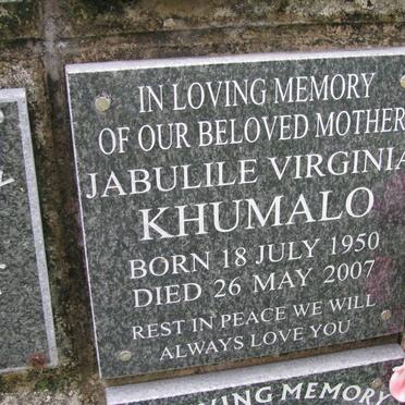 KHUMALO Jabulile Virginia 1950-2007