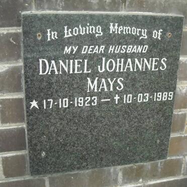 MAYS Daniel Johannes 1923-1989