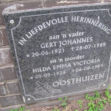 OOSTHUIZEN Gert Johannes 1921-1989 &amp; Hilda Emma Victoria 1924-1999