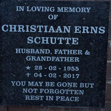 SCHUTTE Christiaan Erns 1955-2017