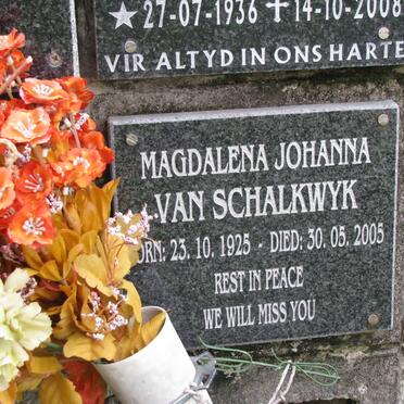 SCHALKWYK Magdalena Johanna, van 1925-2005