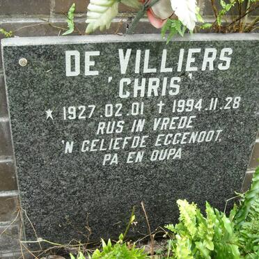 VILLIERS Chris, de 1927-1994