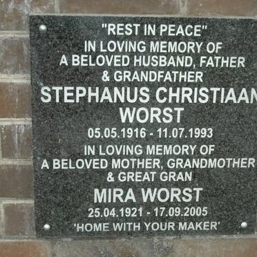 WORST Stephanus Christiaan 1916-1993 &amp; Mira 1921-2005