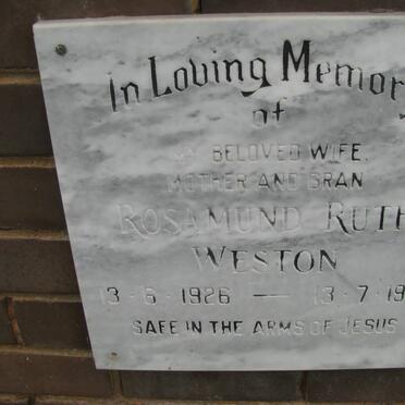 WESTON Rosamund Ruth 1926-1985