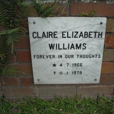 WILLIAMS Claire Elizabeth 1966-1979