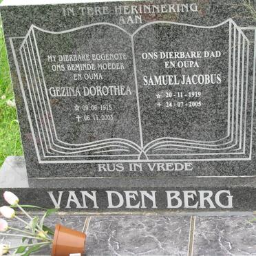 BERG Samuel Jacobus 1919-2005 &amp; Gezina Dorothea 1915-2003